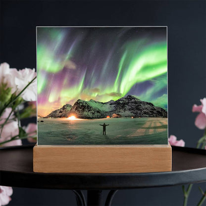 Northern Lights Over The Mountain - Your Lifetime Memory | Acrylic with LED Base