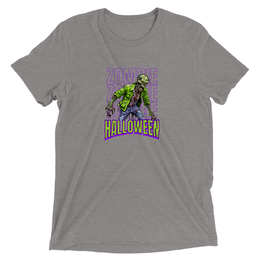Zombie Halloween Triblend Unisex Crewneck T-shirt