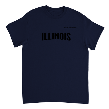 Illinois custom text Heavyweight Unisex Crewneck T-shirt