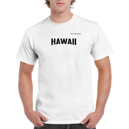 Hawaii custom text Heavyweight Unisex Crewneck T-shirt