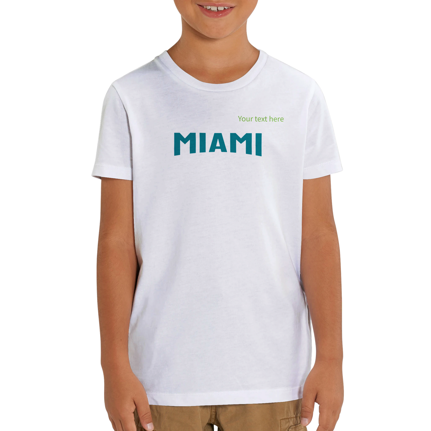 Miami custom text | Organic Kids Crewneck T-shirt