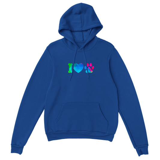 I love dogs in green gradient Classic Unisex Pullover Hoodie