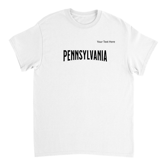 宾夕法尼亚州定制文字重量级男女通用圆领 T 恤