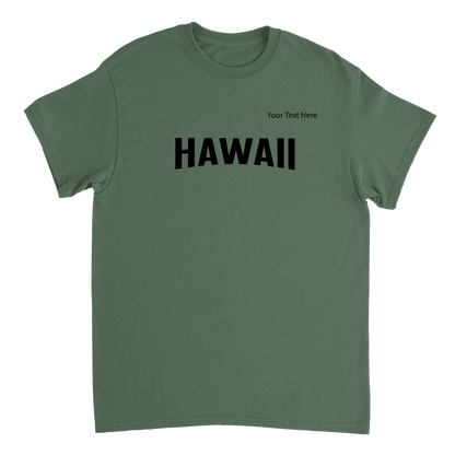 Hawaii custom text Heavyweight Unisex Crewneck T-shirt