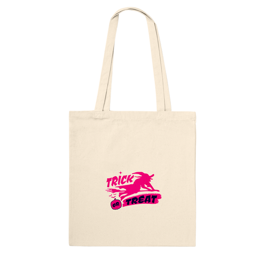 Trick or Treat - Pink Witch Premium Tote Bag