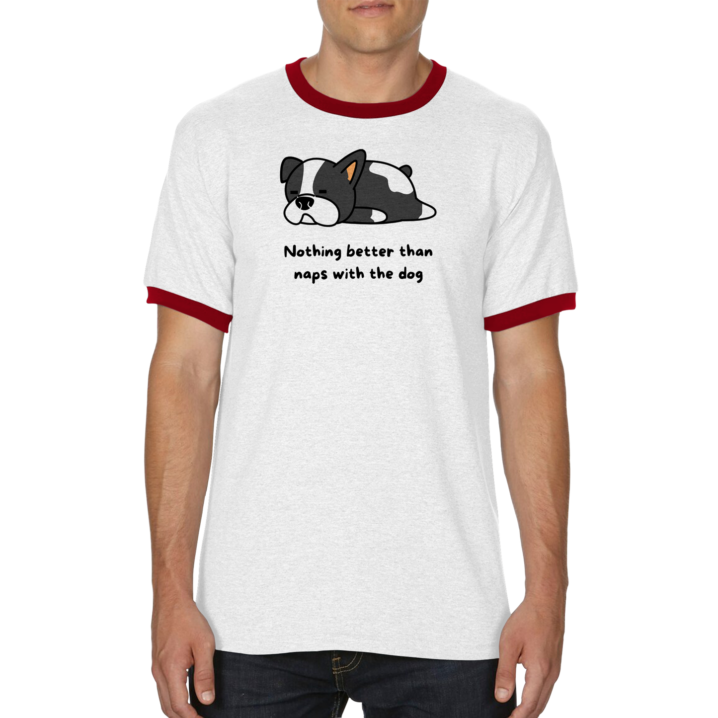 Naps with the dog Unisex Ringer T-shirt