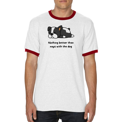 Naps with the dog Unisex Ringer T-shirt