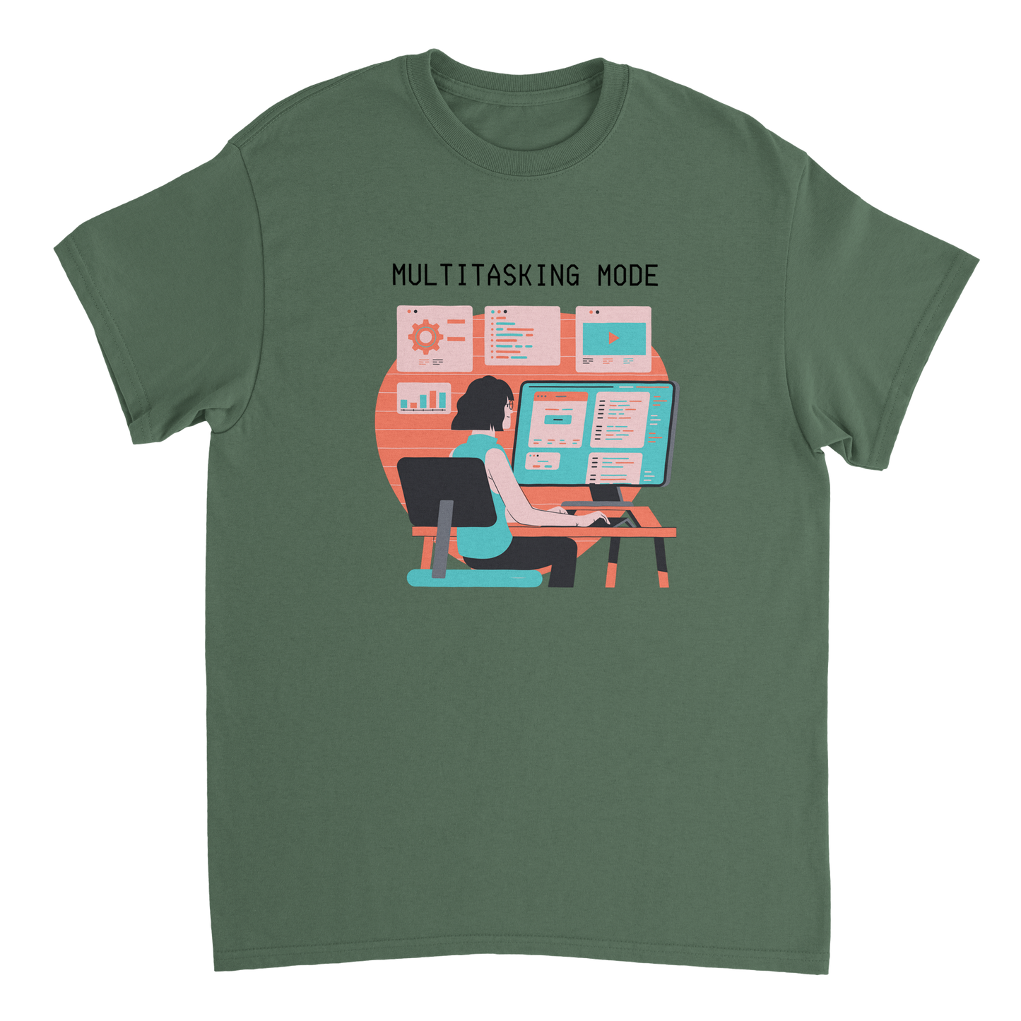 Multitasking mode Heavyweight Unisex Crewneck T-shirt