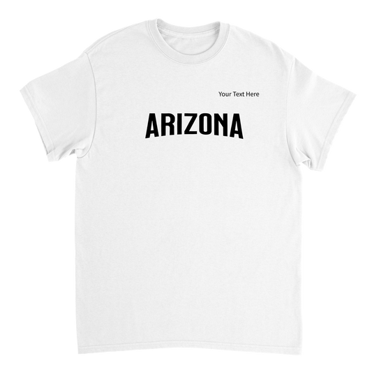 Arizona 定制文字重量级男女通用圆领 T 恤